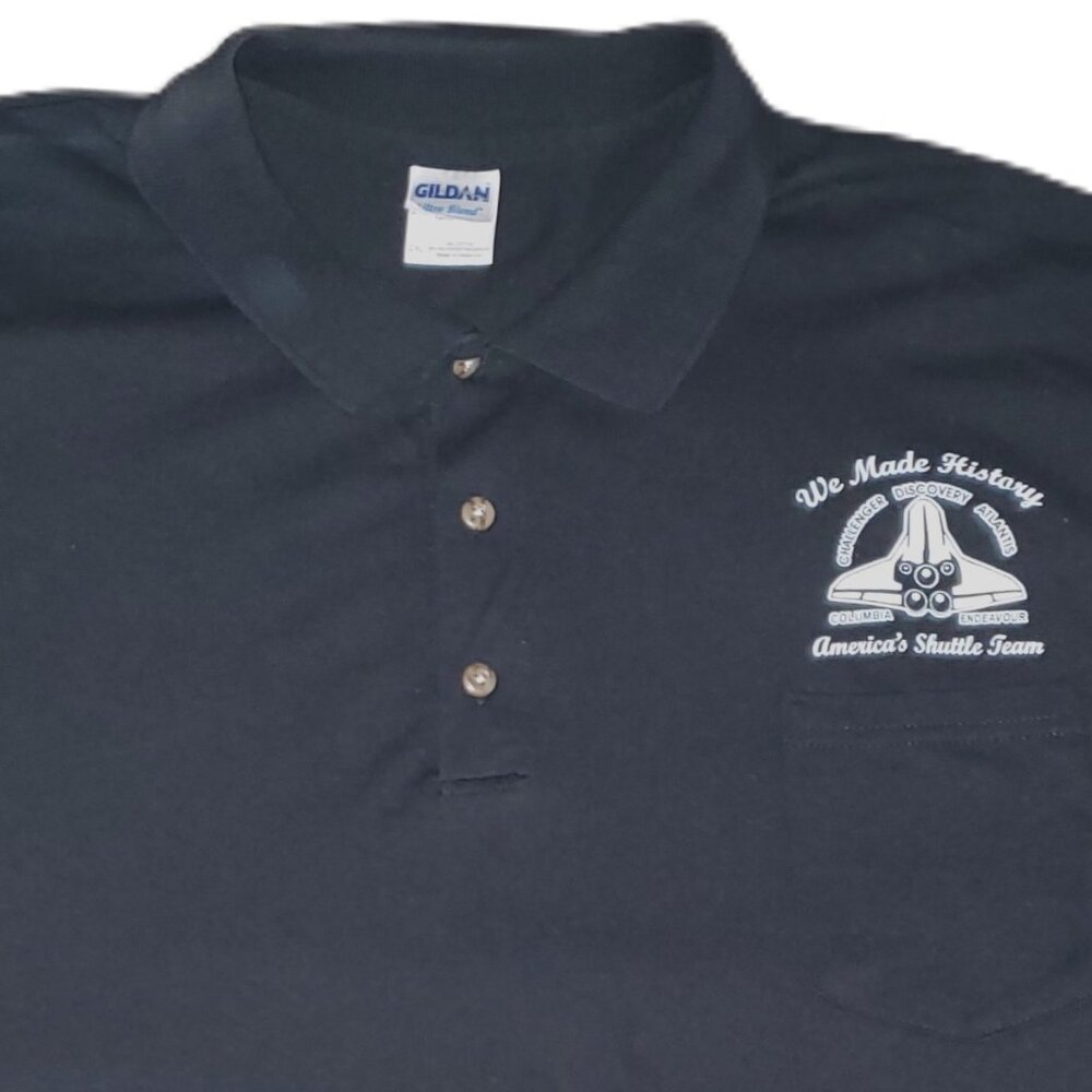 Gildan Commemorative Shuttle Team Polo Style Short Sleeve Shirt / Size 2XL
